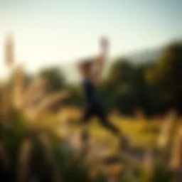 Morning exercise session in nature