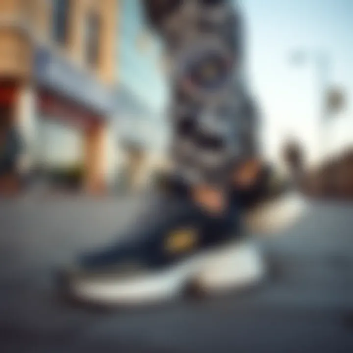 Stylish Skechers footwear in an urban setting