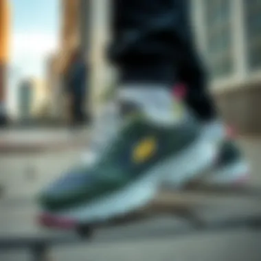 Skechers Rainbow Racer styled in a casual urban setting