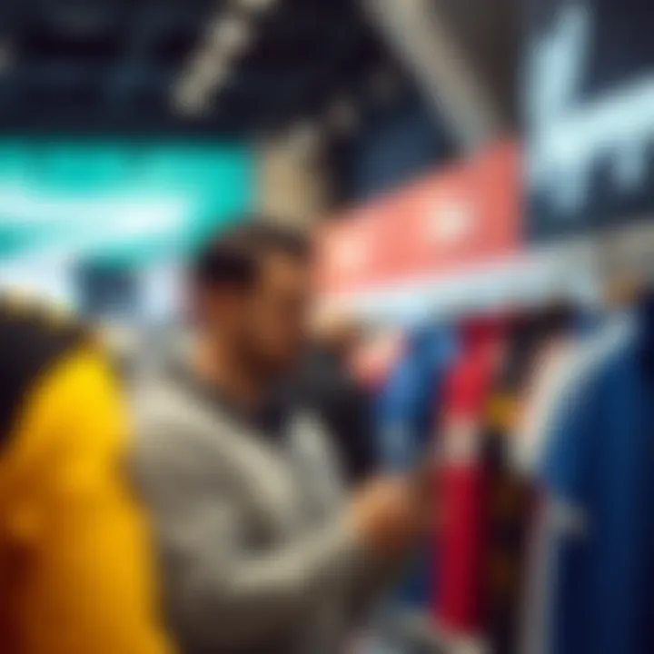 Customer interacting with a store representative