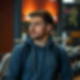 A person contemplating meal choices before exercising