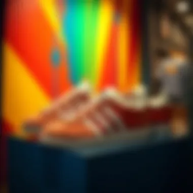 Stylish Adidas Samba Display Stylish display of Adidas Samba shoes on a colorful background