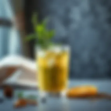 A refreshing tea brew with fresh herbs