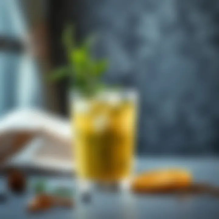 A refreshing tea brew with fresh herbs