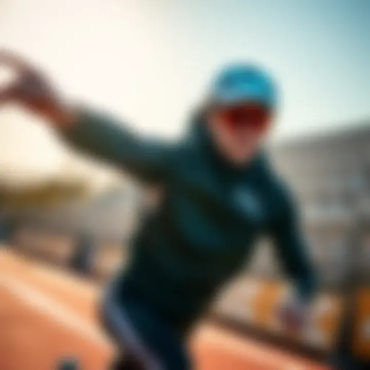 Synergy of Style and Function in Sportswear A competitive athlete demonstrating the synergy of style and function in sportswear.