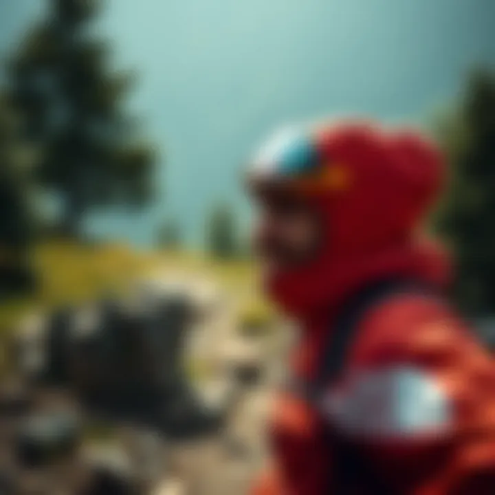 Enthusiastic individual enjoying nature in The North Face gear