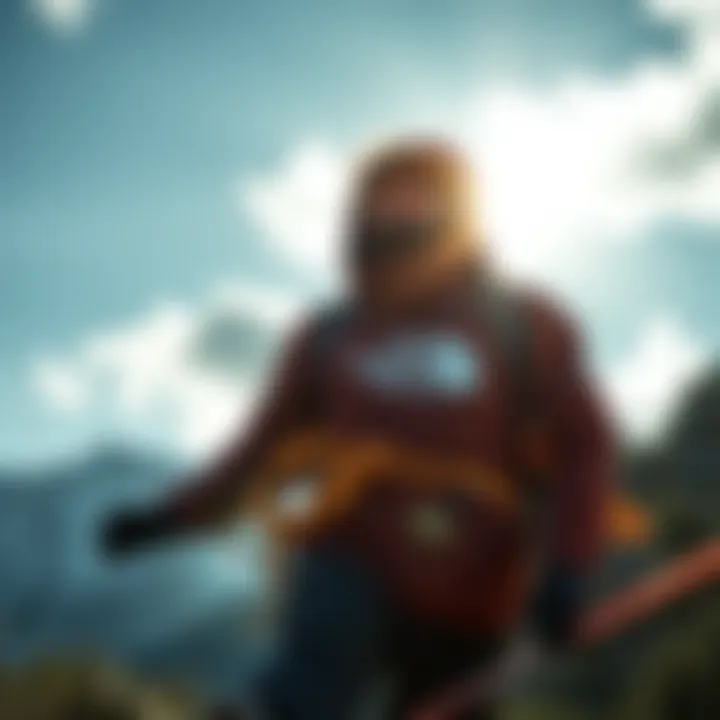 Dynamic outdoor adventure with The North Face jacket