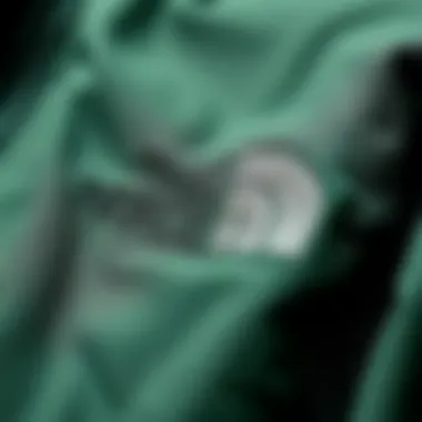 Close-up of The North Face jacket fabric showcasing quality and texture