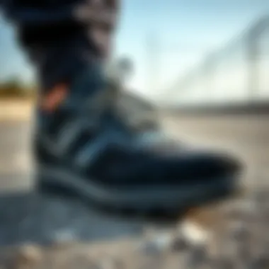 Close-up of the materials used in Tonny Black shoes emphasizing durability.