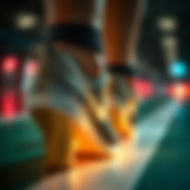 Close-up of the innovative technology used in Nike heels for comfort.