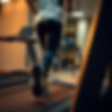 A person running on a treadmill demonstrating calorie burning