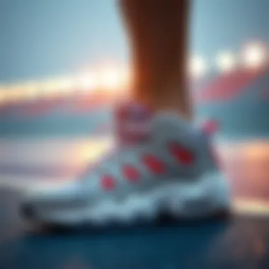 Trendy air footwear on a vibrant background