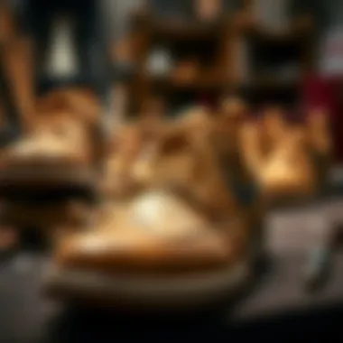 Detail of craftsmanship in Turkish shoes