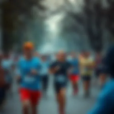 Community Engagement in Running Events Enthusiasts participating in a local running event