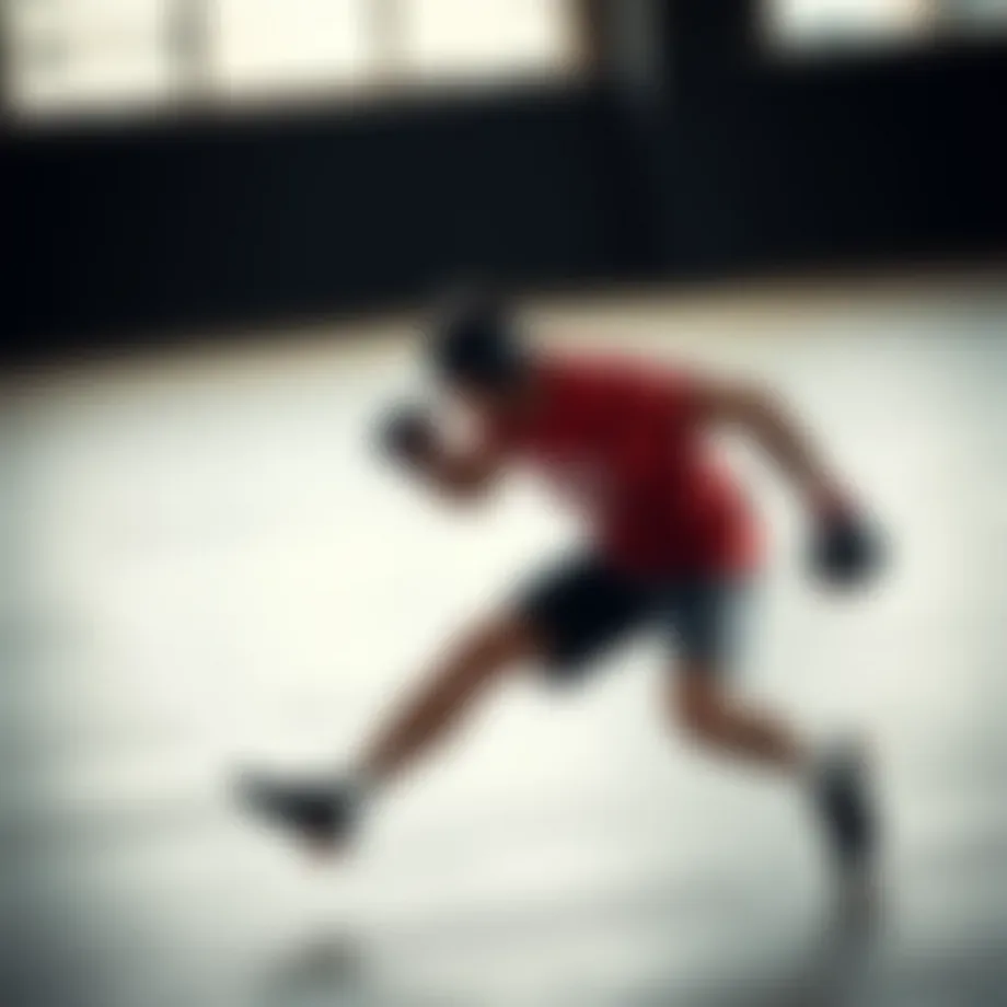 Dynamic athlete showcasing Reebok gear in action