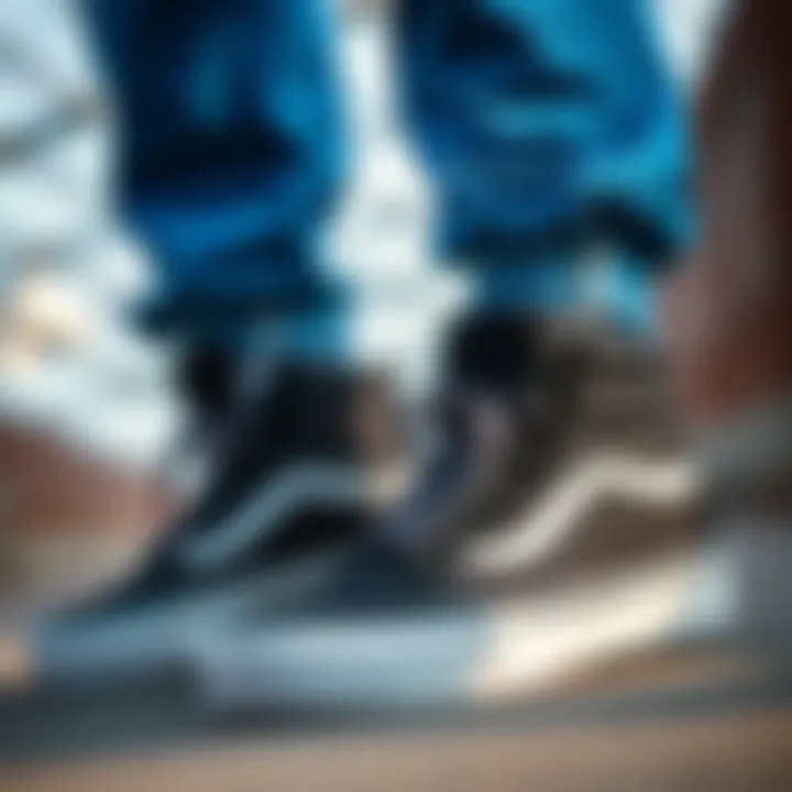 Vans SK8 Mid paired with sports attire