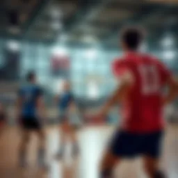 Strategic positioning of volleyball players on the court