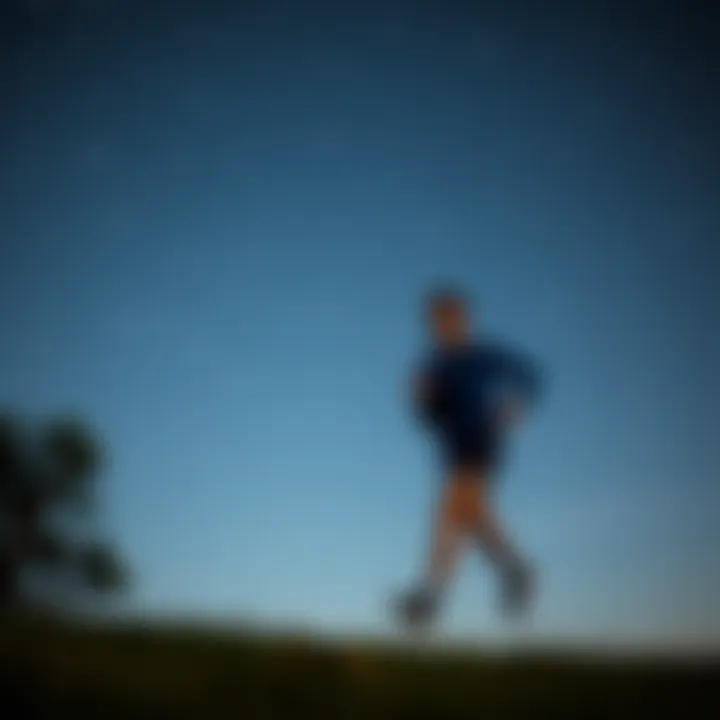 Jogging Under the Stars A runner taking a peaceful jog under a starry sky