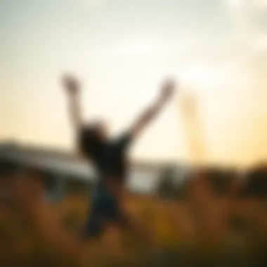 Yoga for Evening Relaxation A person performing gentle yoga poses at dusk for relaxation