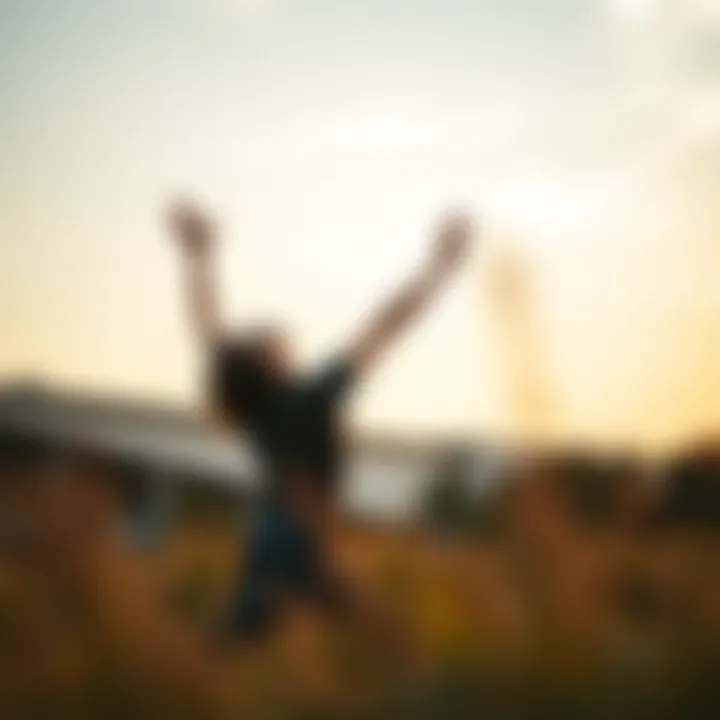 Yoga for Evening Relaxation A person performing gentle yoga poses at dusk for relaxation