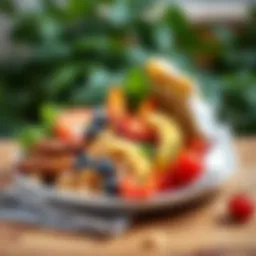 Balanced meal showcasing various food groups