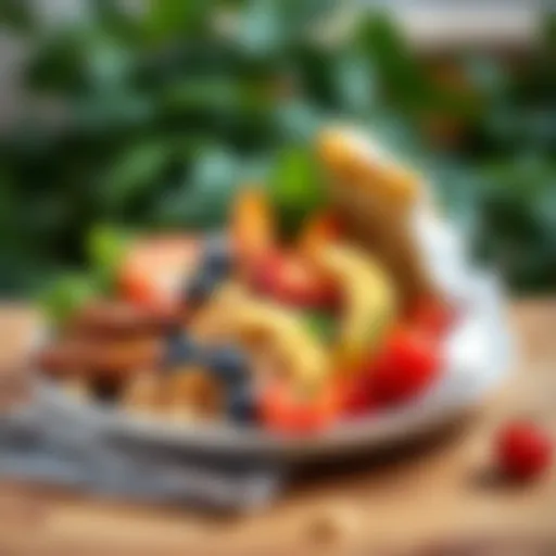 Balanced meal showcasing various food groups